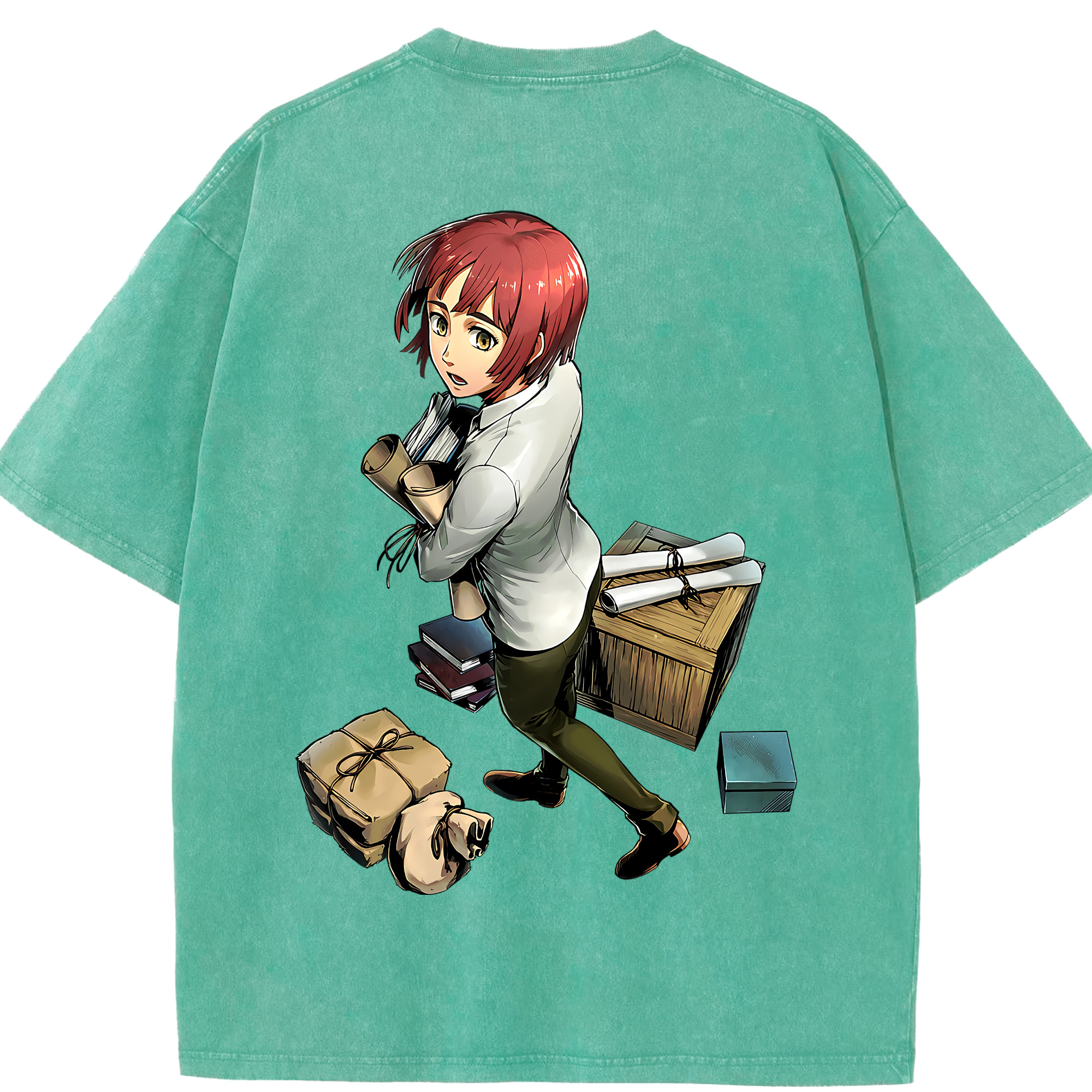（画像用） 進撃の巨人 Attack on Titan 綿100% ヴィンテージ風 半袖Tシャツ（背面プリント）